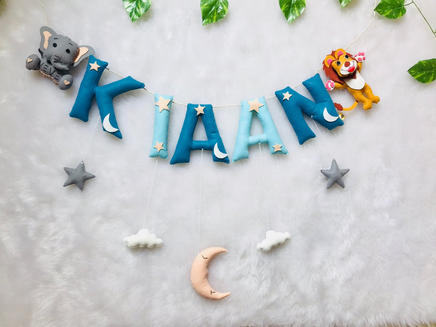 Elephant & Lion Theme Name Bunting