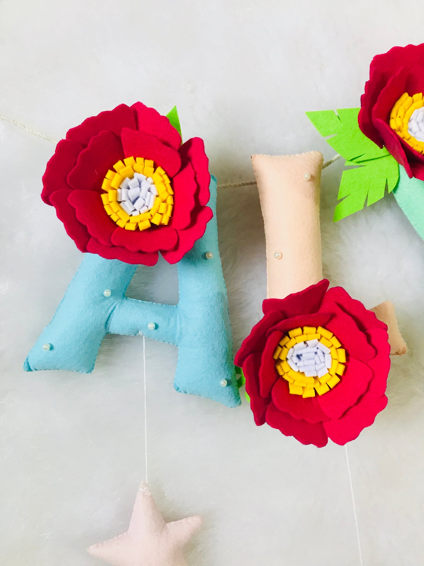 Floral Theme Name Bunting