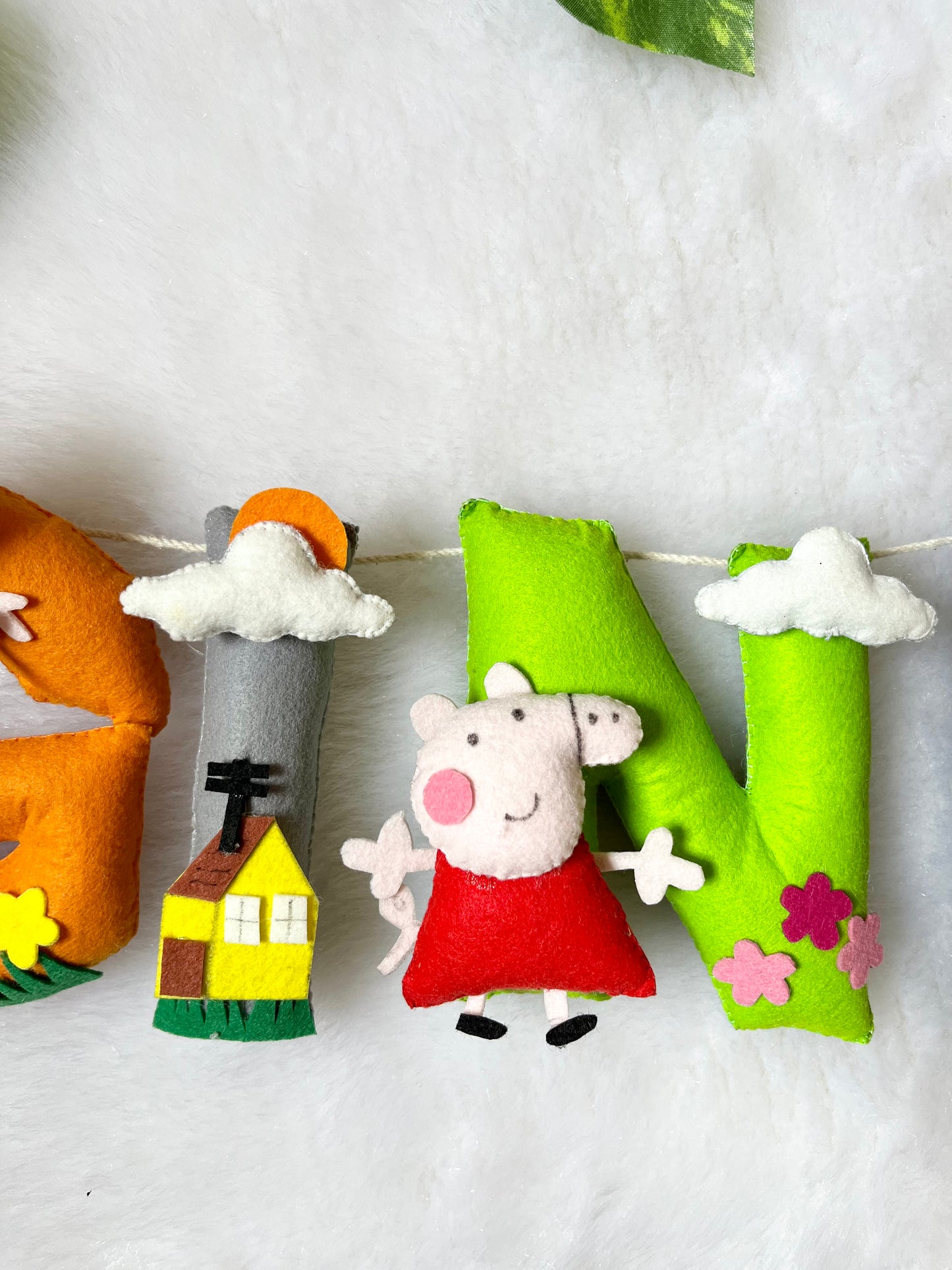Peppa Theme Name Bunting