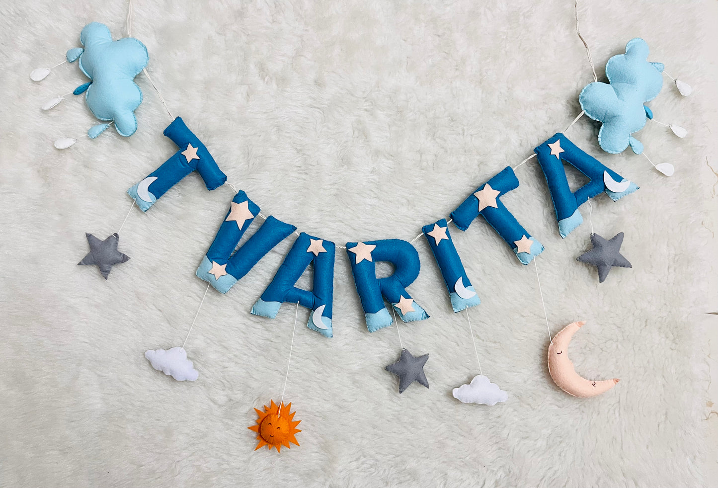 Raindrop Theme Name Bunting