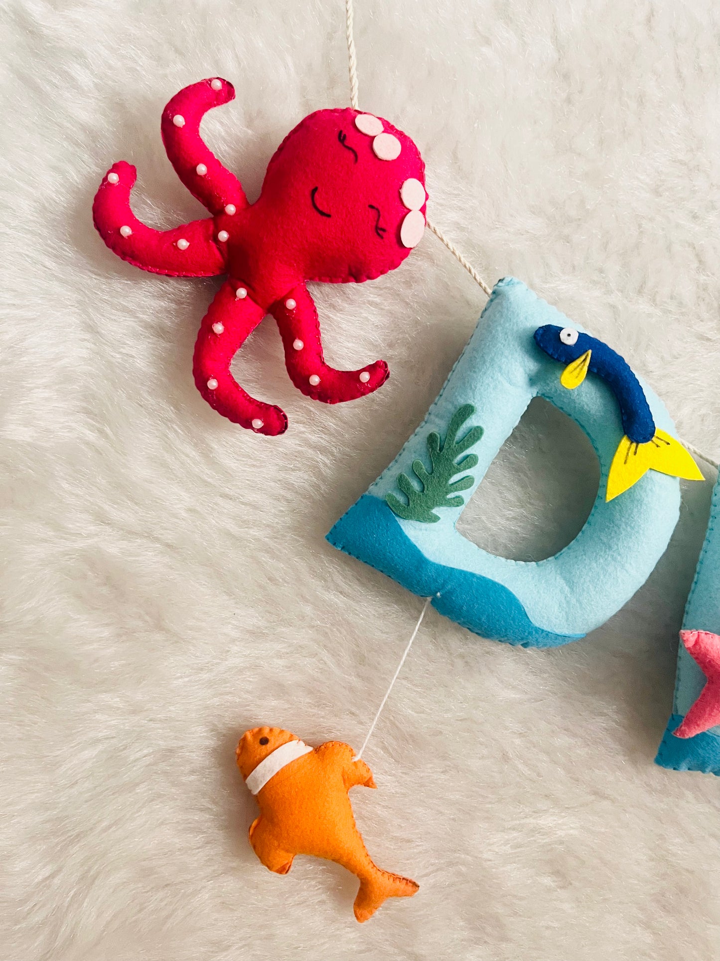 Octopus Whale Theme Name Bunting