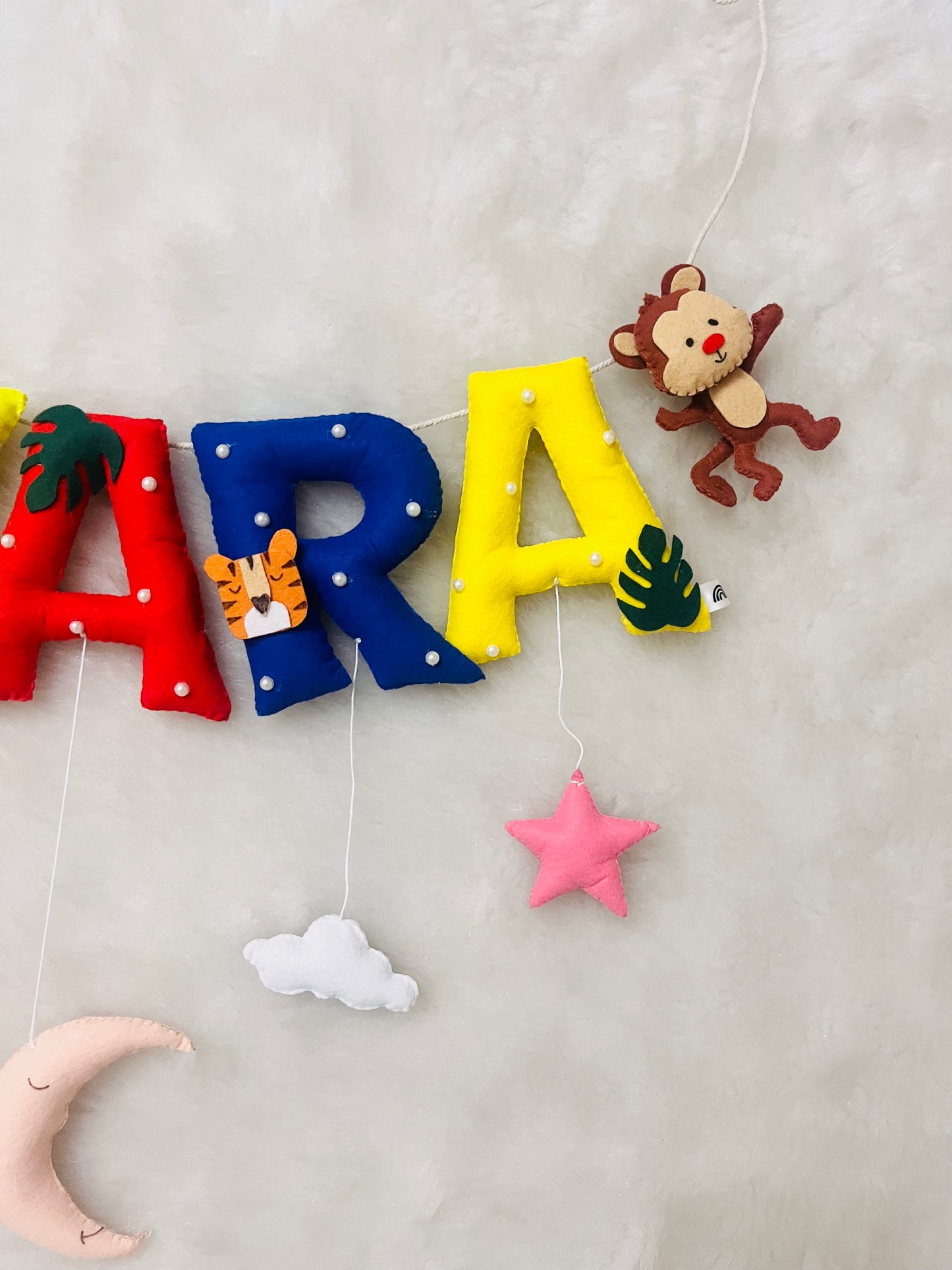 Elephant Monkey Theme Name Bunting
