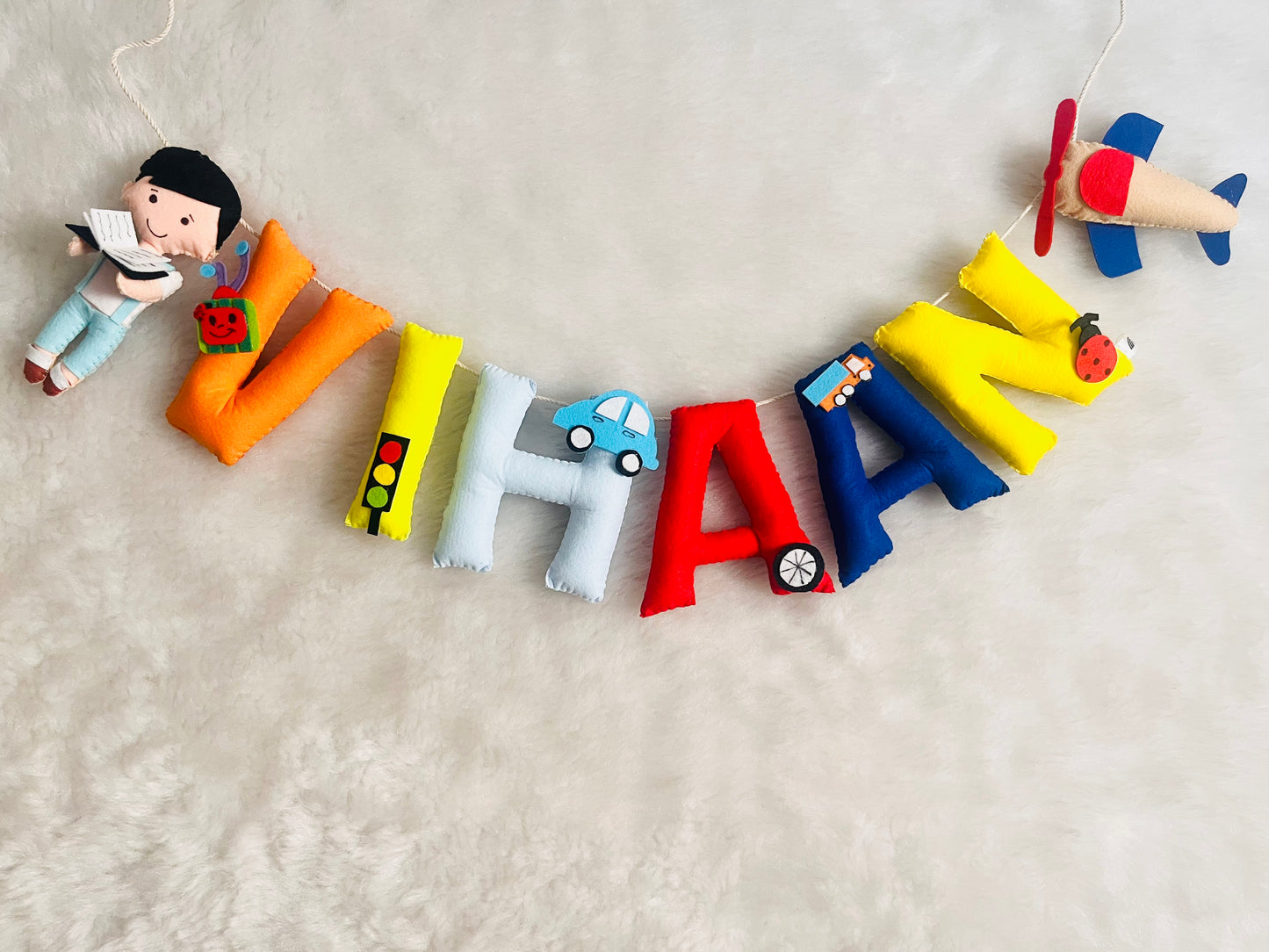Boy & Aeroplane Theme Name Bunting