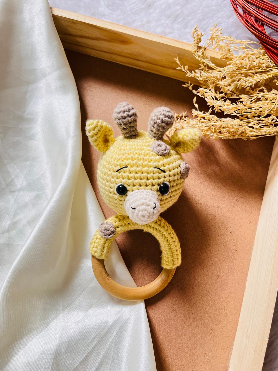 Crochet Teether Baby Giraffe