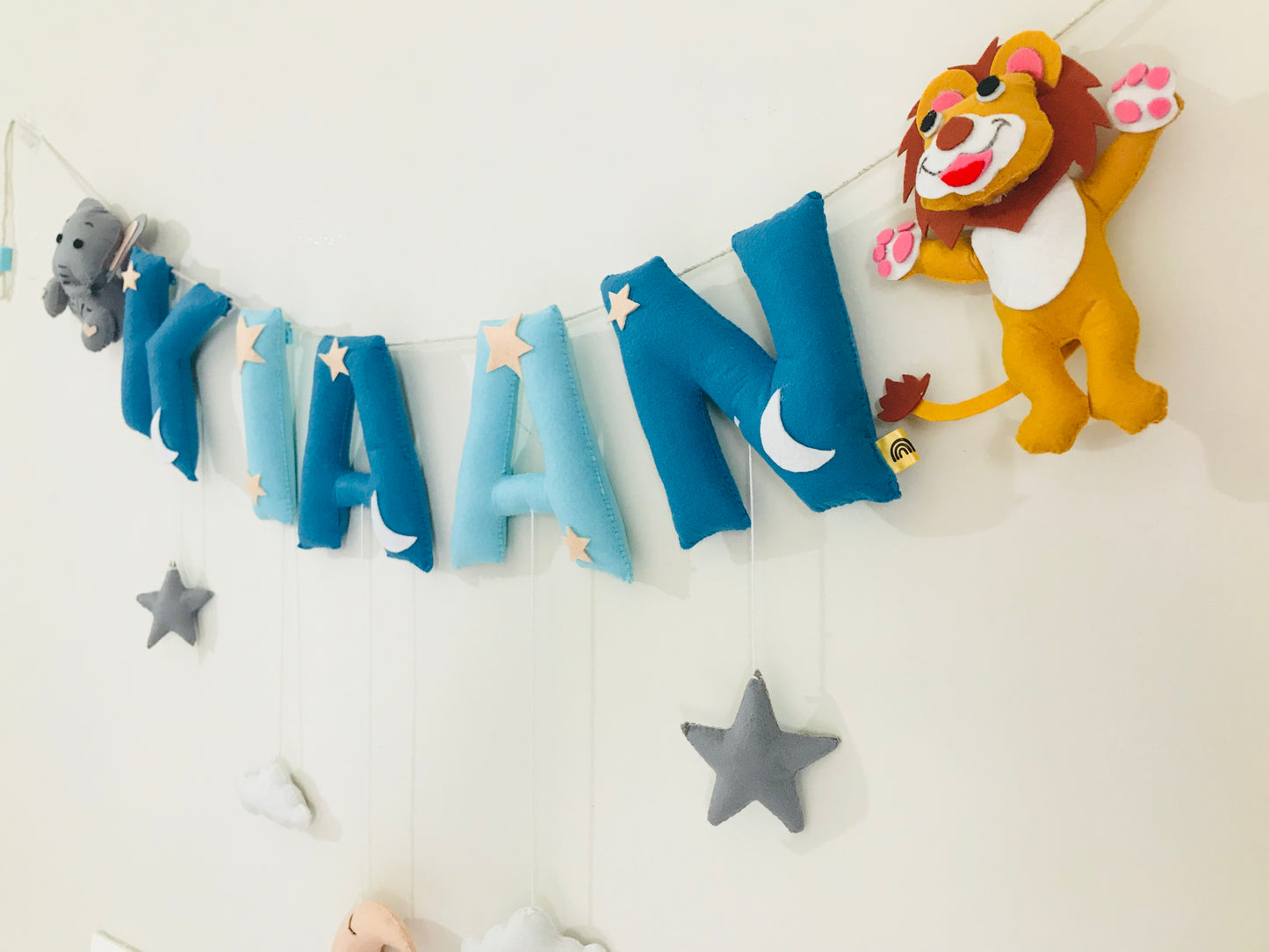 Elephant & Lion Theme Name Bunting