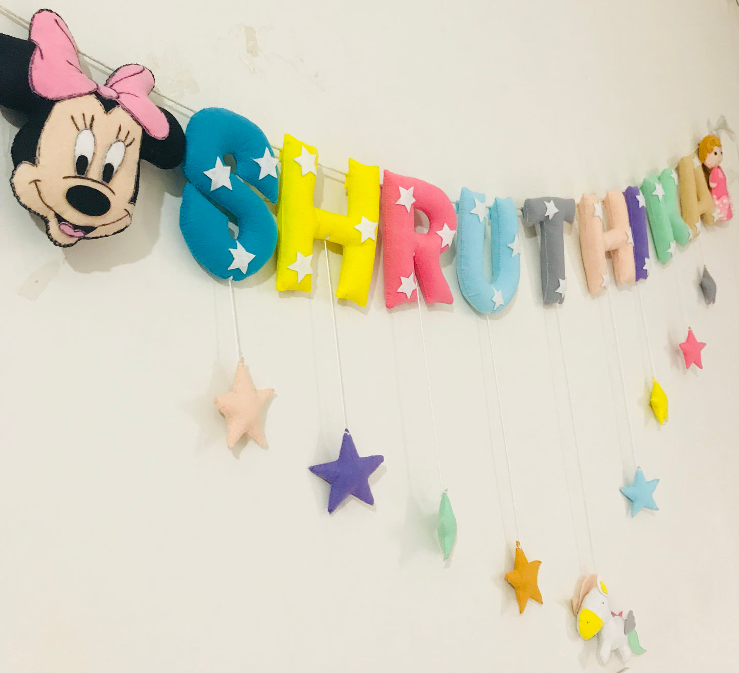 Mickey & Doll Theme Name Bunting