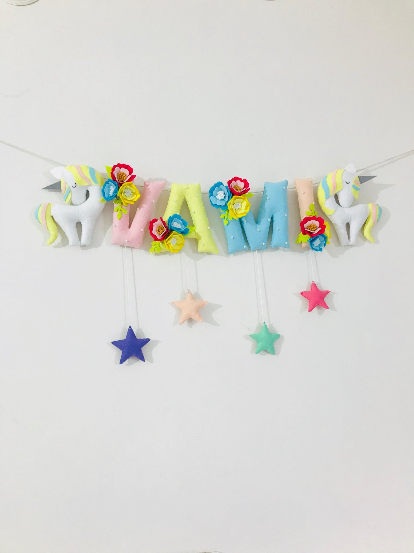 Floral & Unicorn Theme Name Bunting