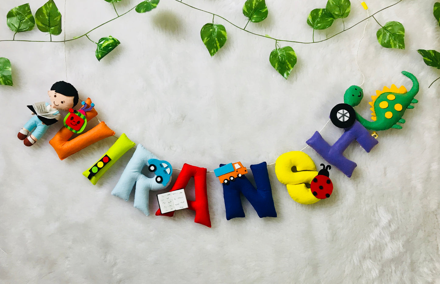Boy & Dino Theme Name Bunting