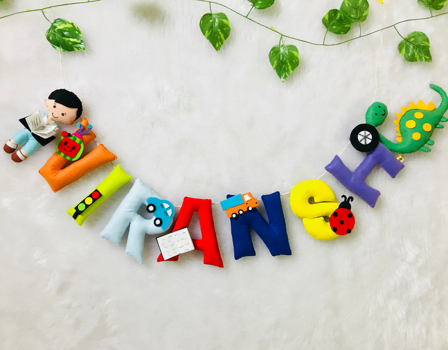 Boy & Dino Theme Name Bunting