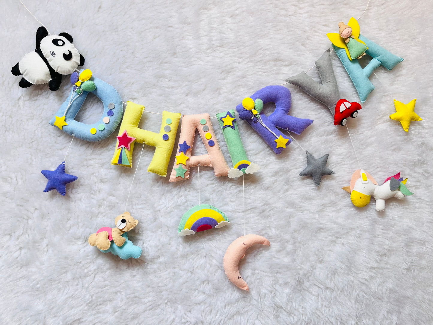 Panda & Magical Theme Name Bunting