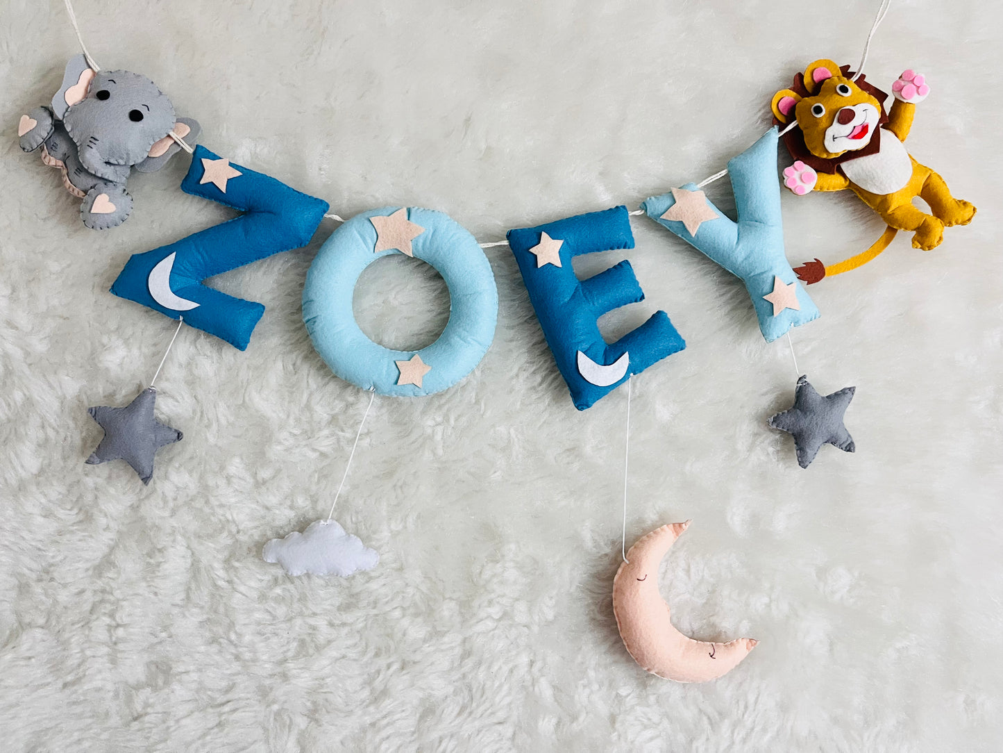Elephant & Lion Theme Name Bunting