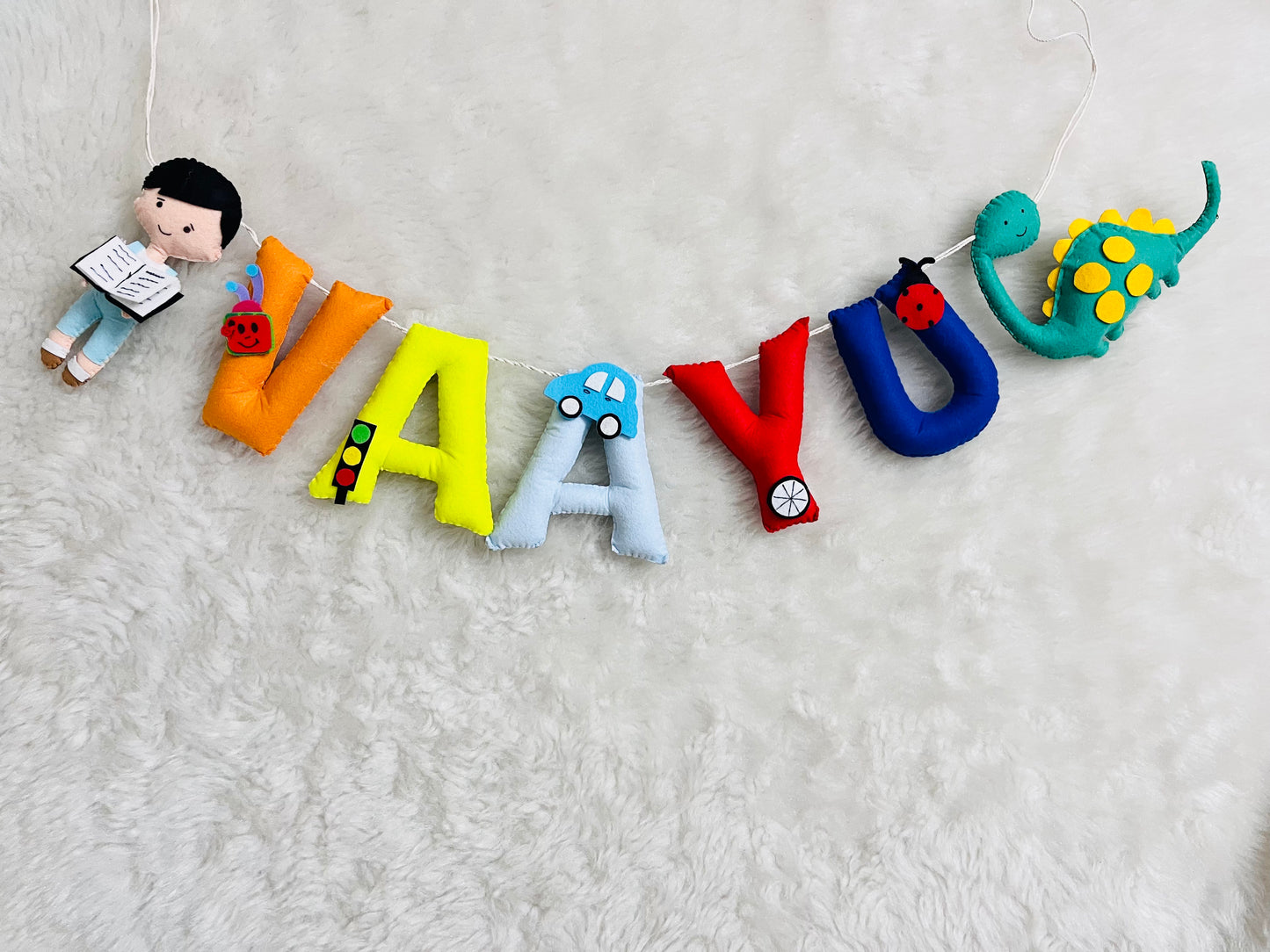 Boy & Dino Theme Name Bunting