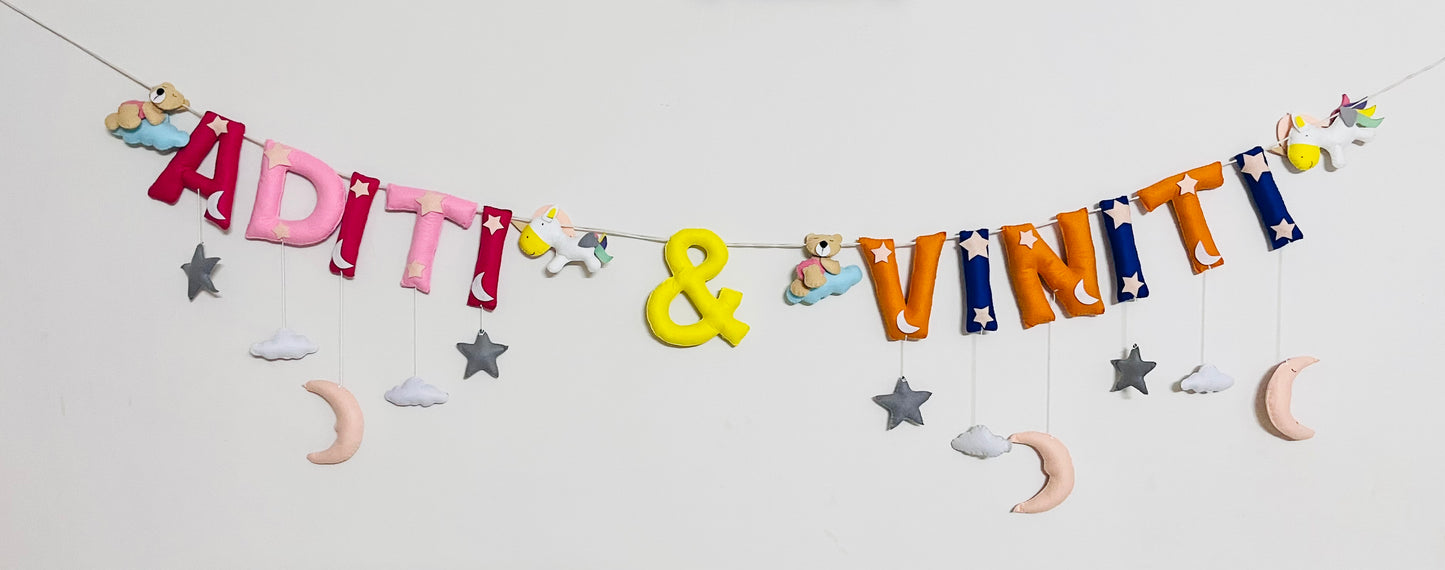 Sibling Theme Name Bunting