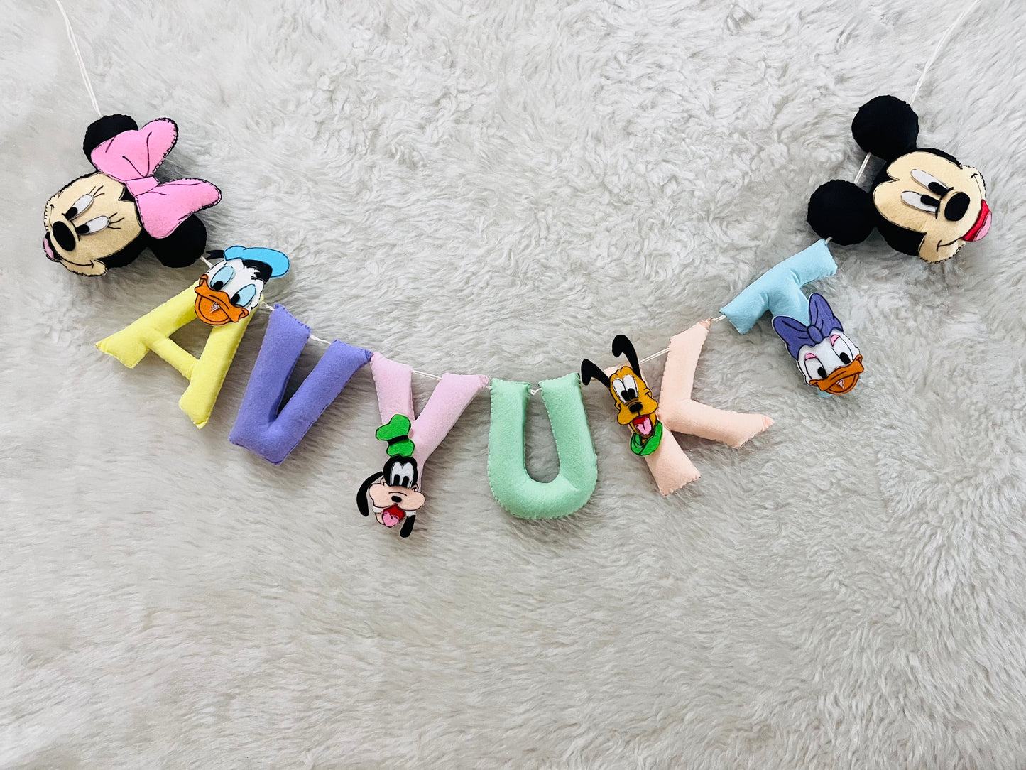 Mickey Theme Name Bunting