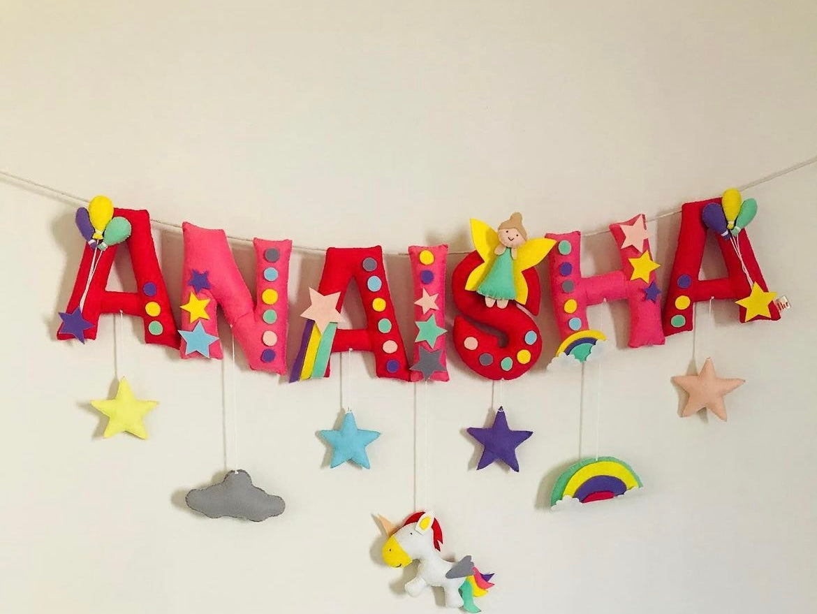 Unicorn Theme Name Bunting