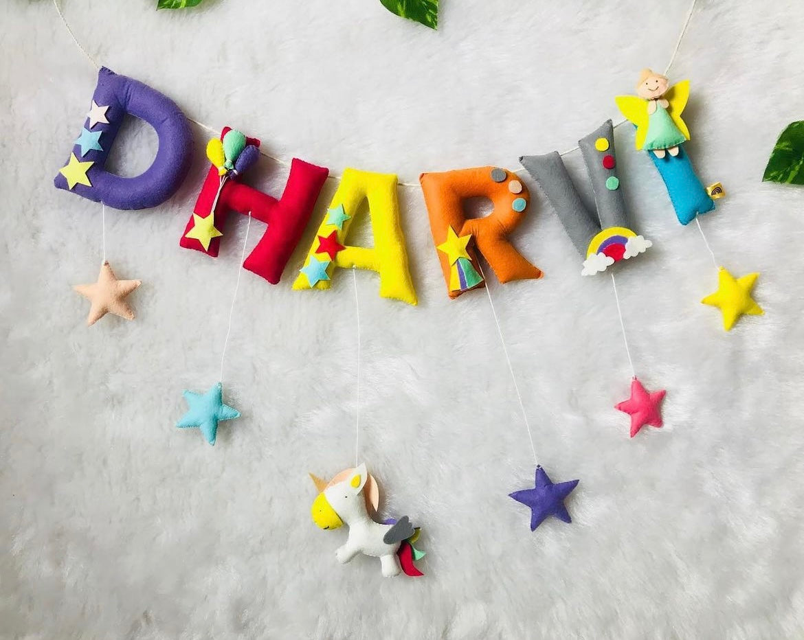 Unicorn Theme Name Bunting