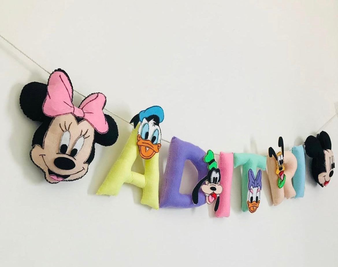 Mickey Theme Name Bunting