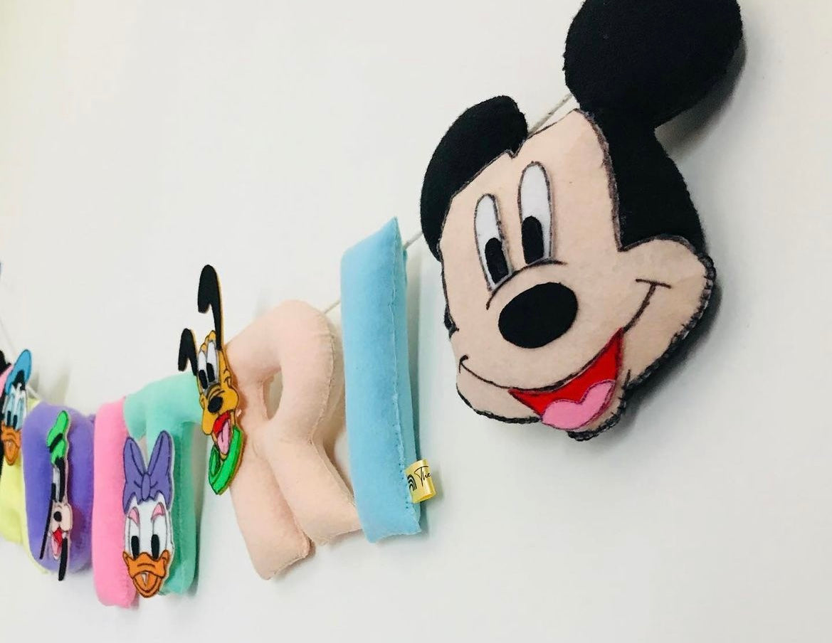 Mickey Theme Name Bunting
