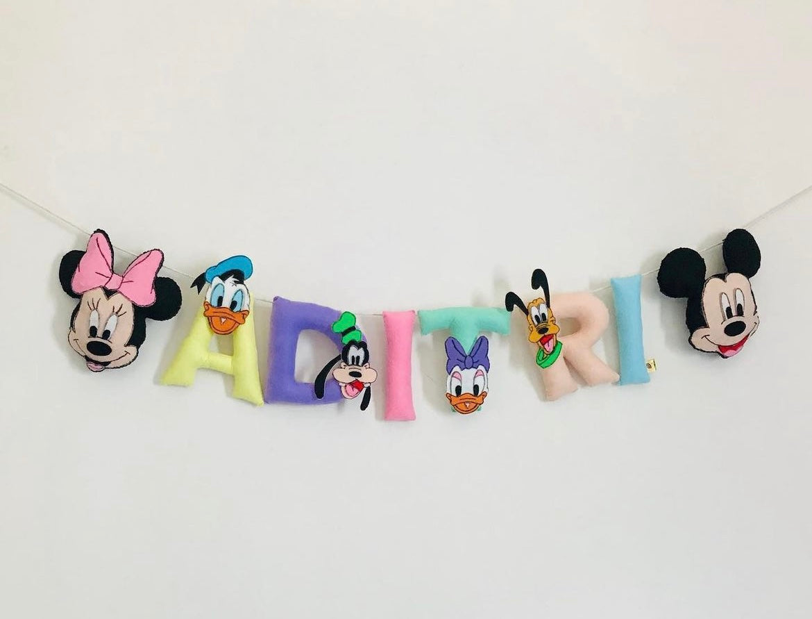 Mickey Theme Name Bunting