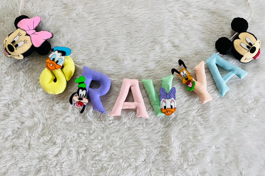 Mickey Theme Name Bunting