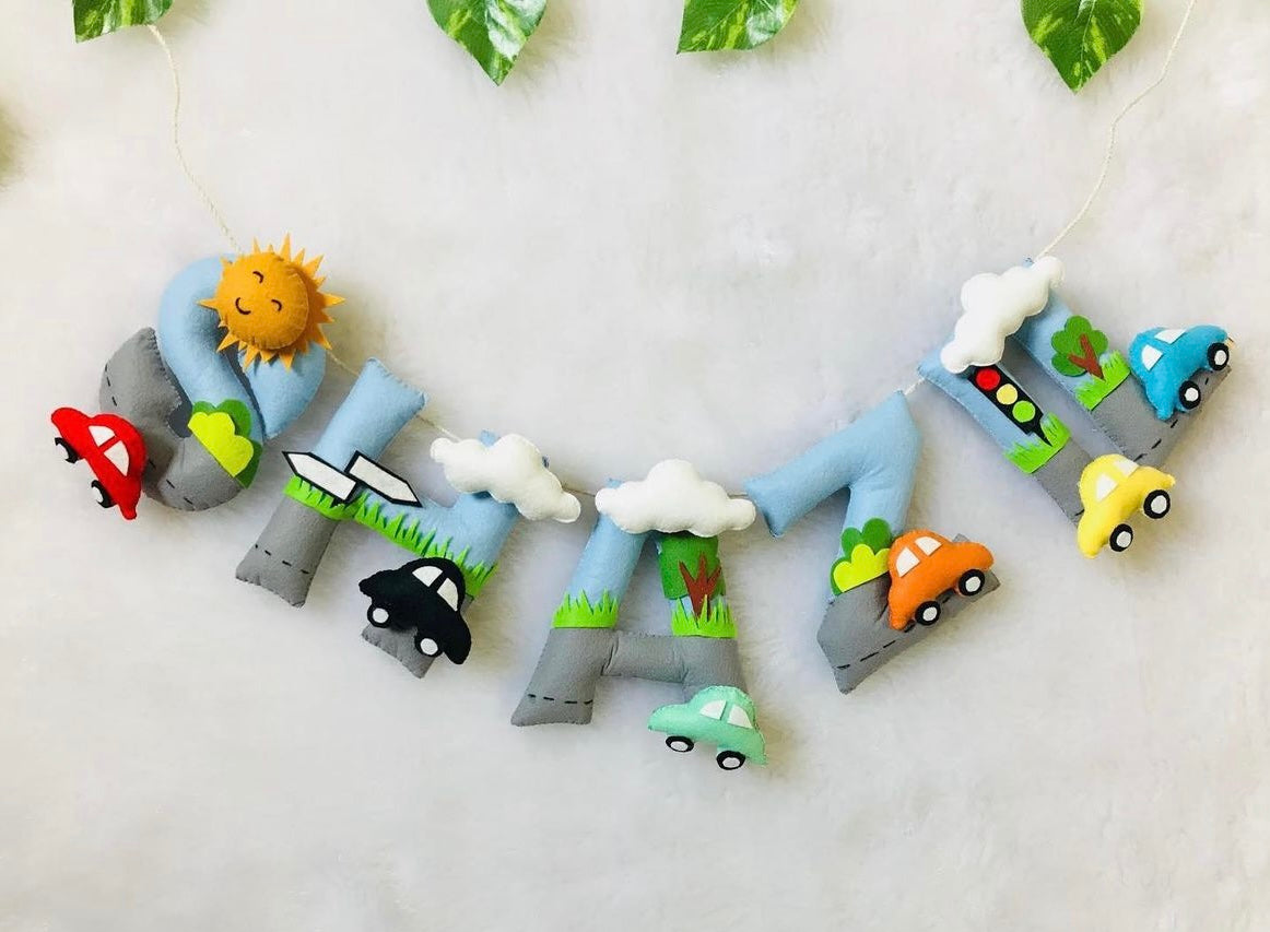 Car Theme Name Bunting