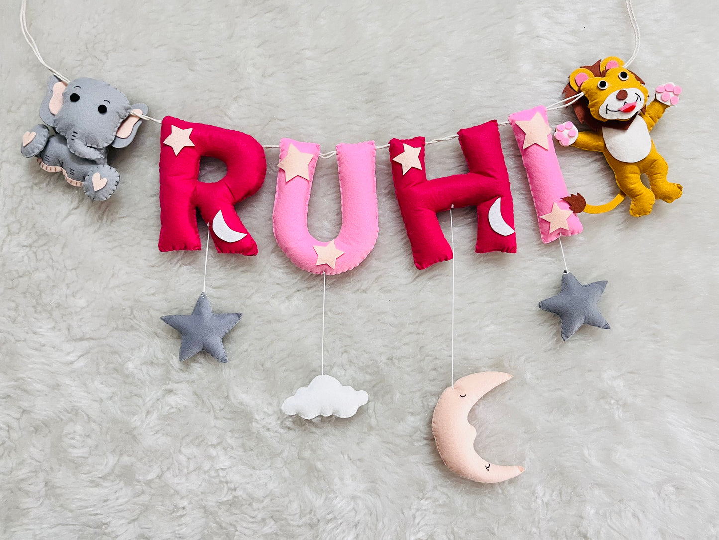 Elephant & Lion Theme Name Bunting