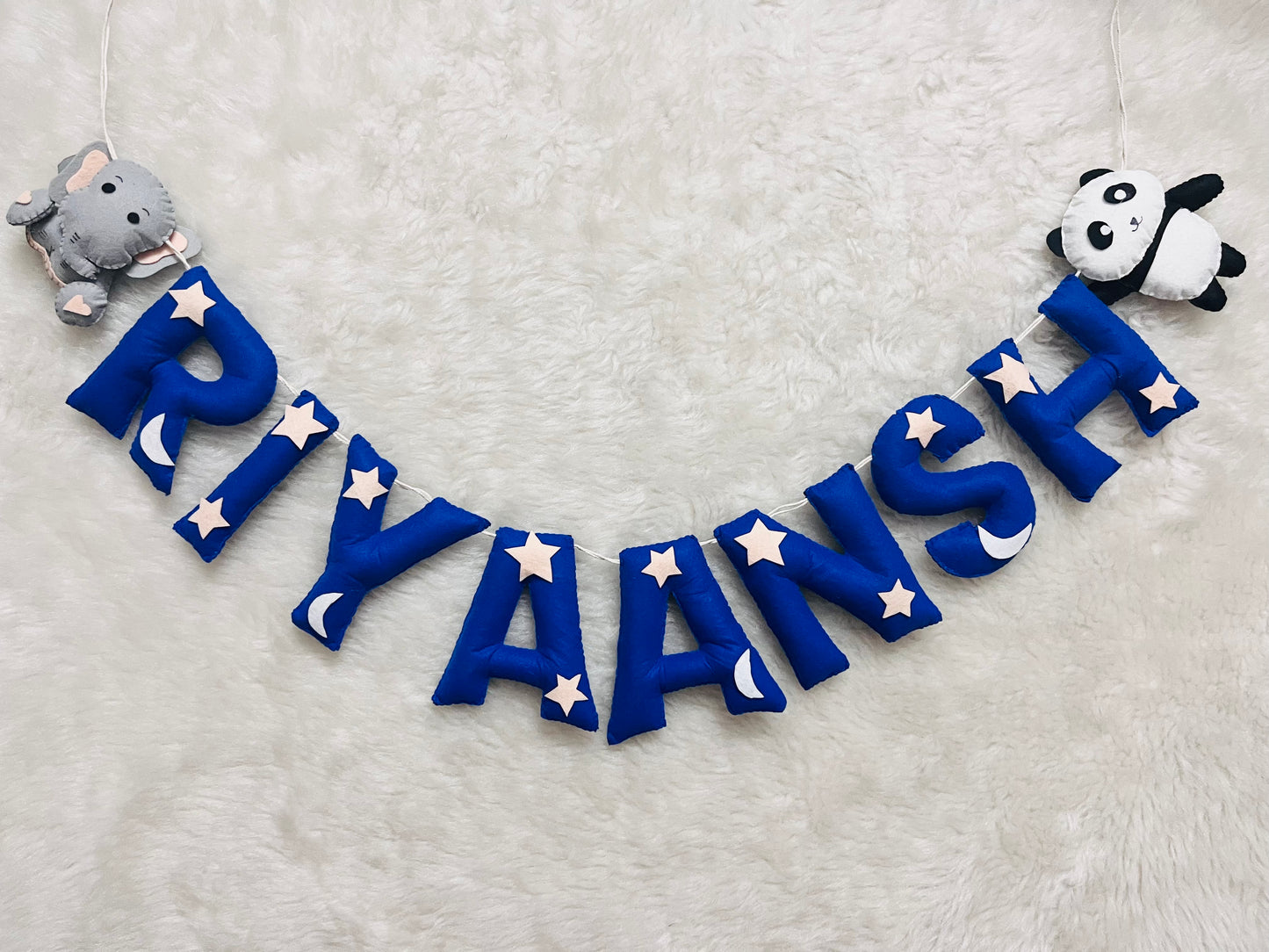 Elephant & Panda Theme Name Bunting