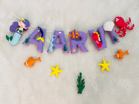 Mermaid Theme Name Bunting