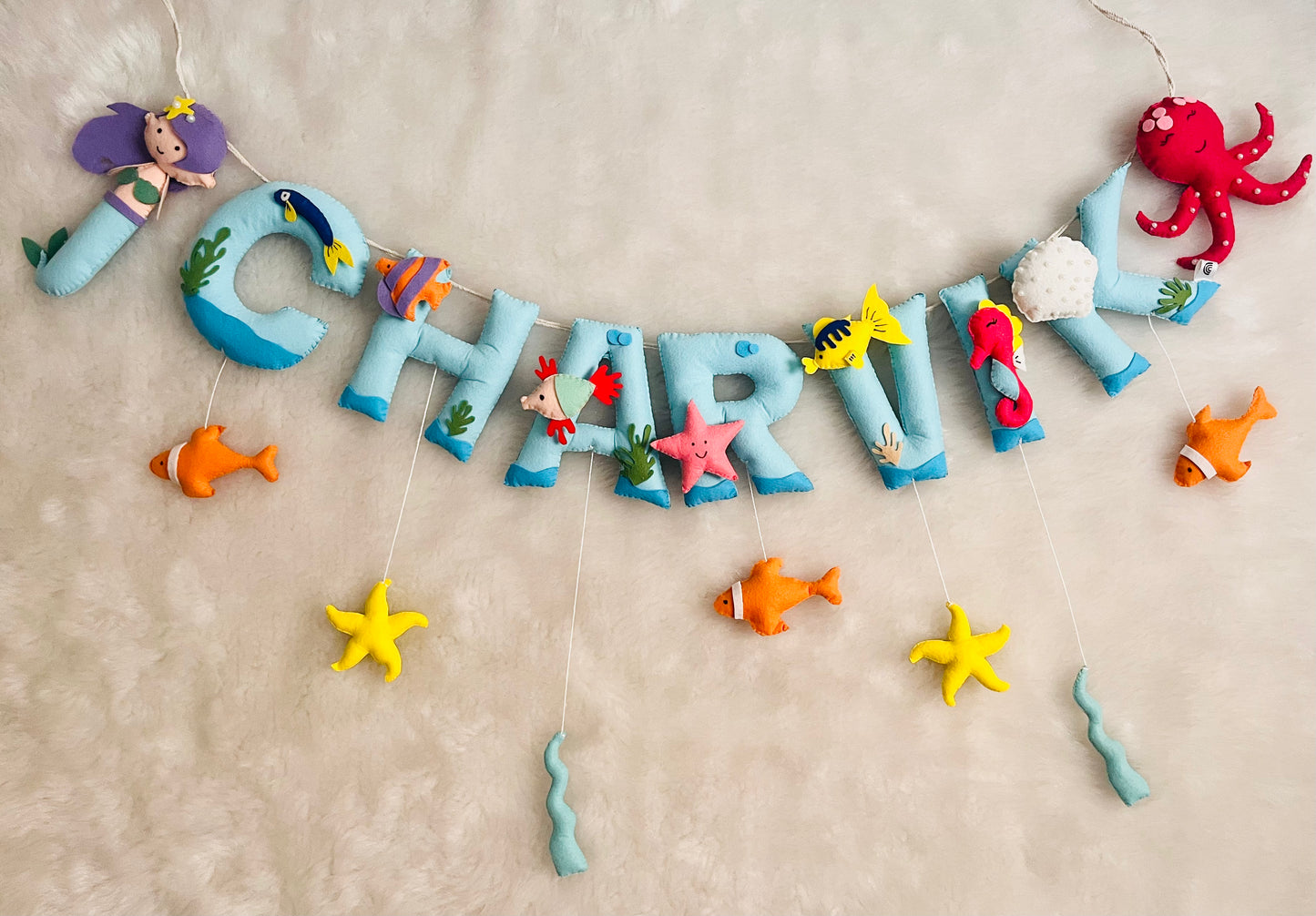 Mermaid Theme Name Bunting