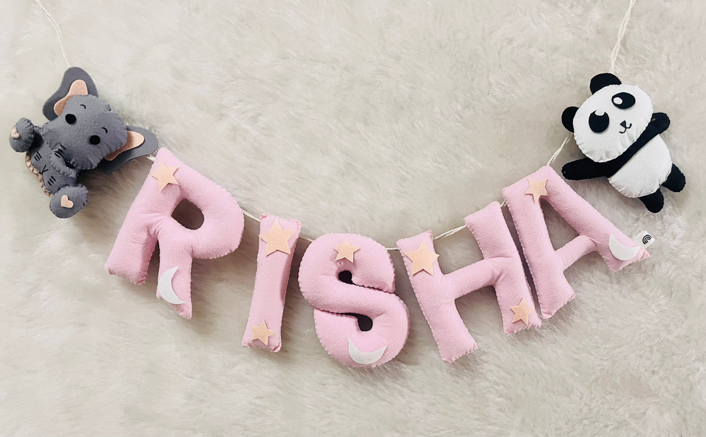 Elephant & Panda Theme Name Bunting