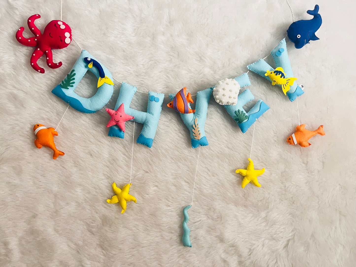 Octopus Whale Theme Name Bunting