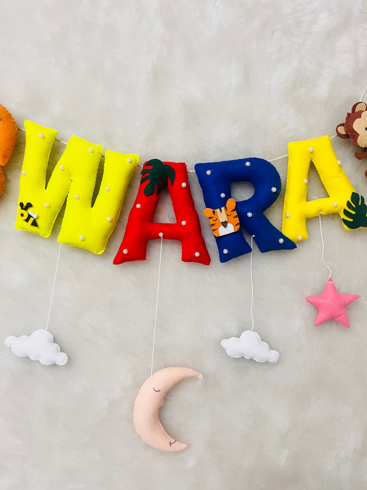 Elephant Monkey Theme Name Bunting