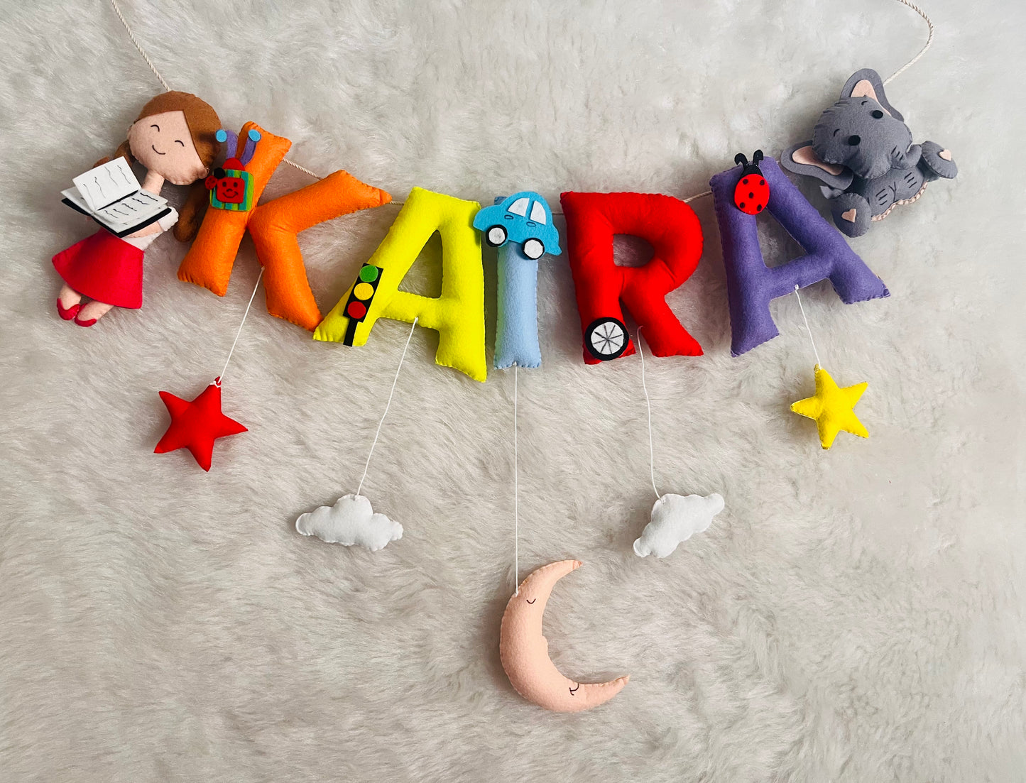 Girl & Dino Theme Name Bunting