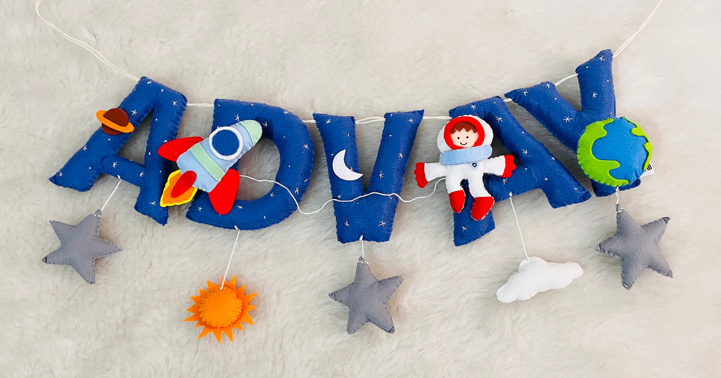 Space Theme Name Bunting