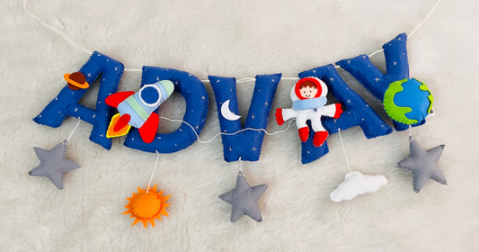 Space Theme Name Bunting