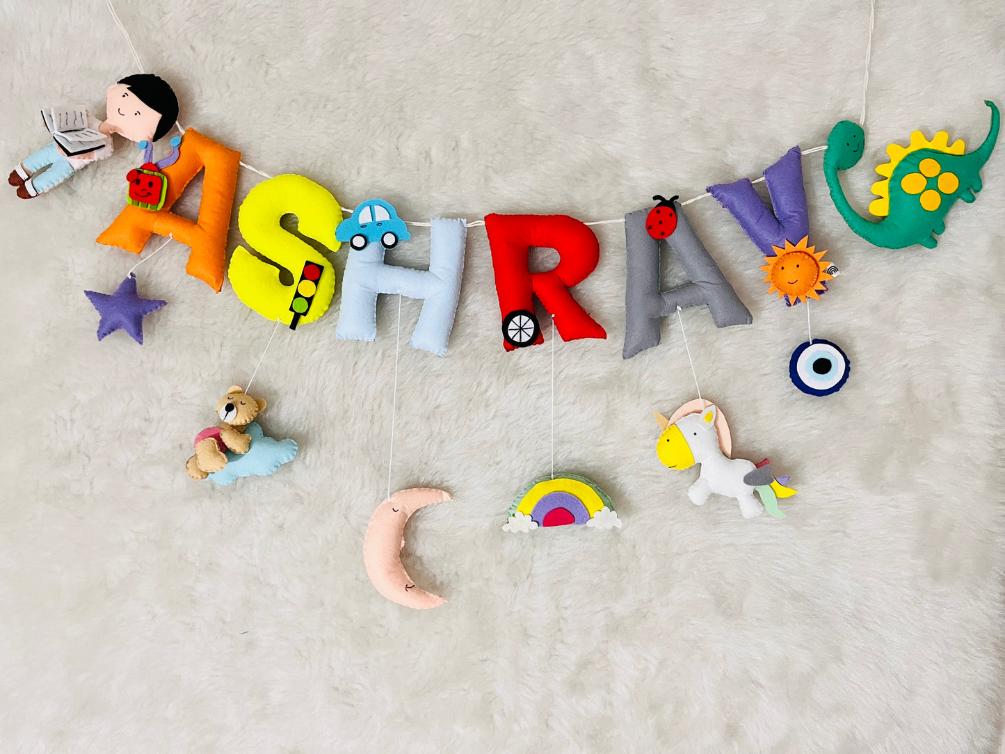 Boy & Dino Theme Name Bunting