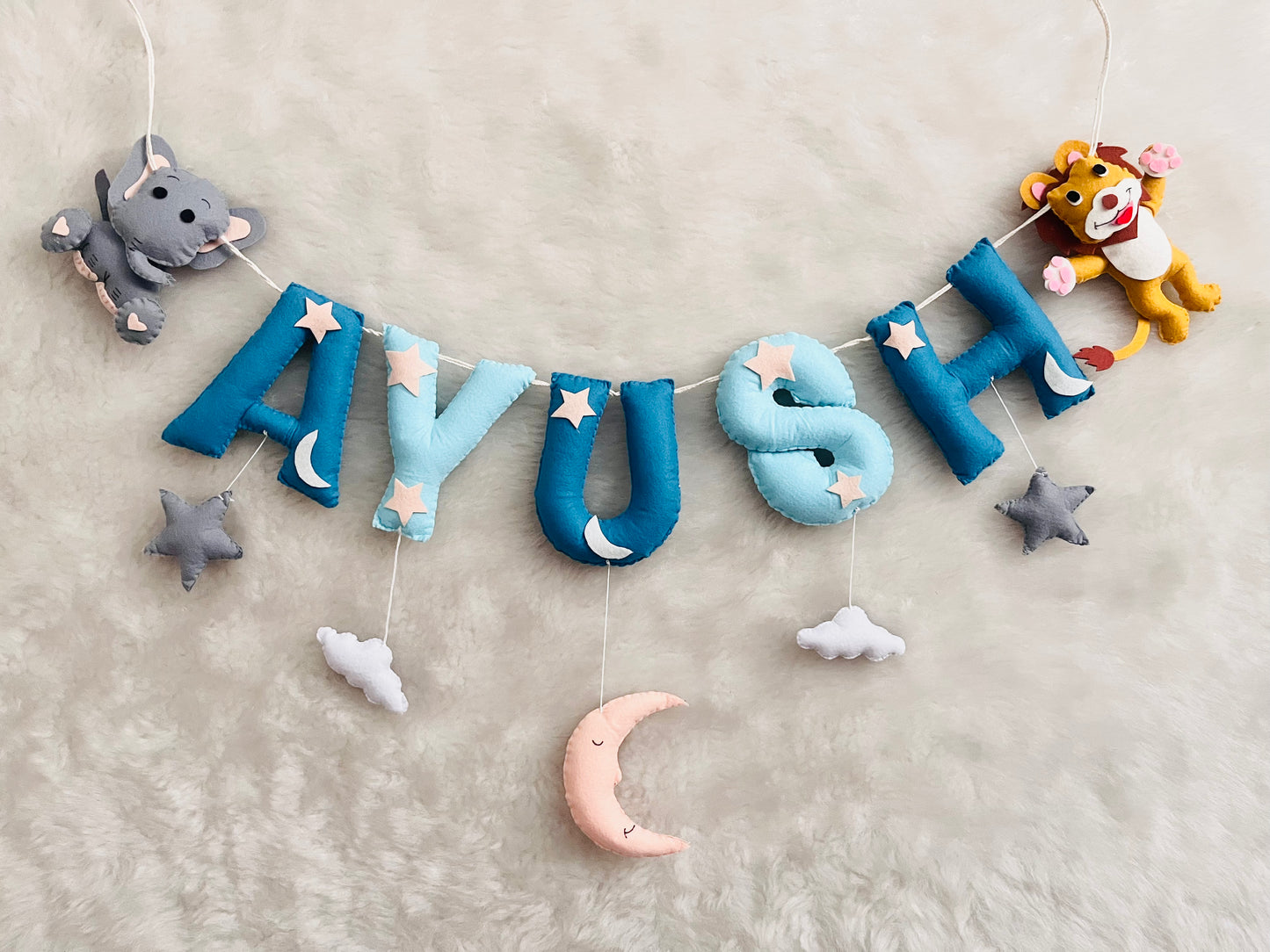 Elephant & Lion Theme Name Bunting
