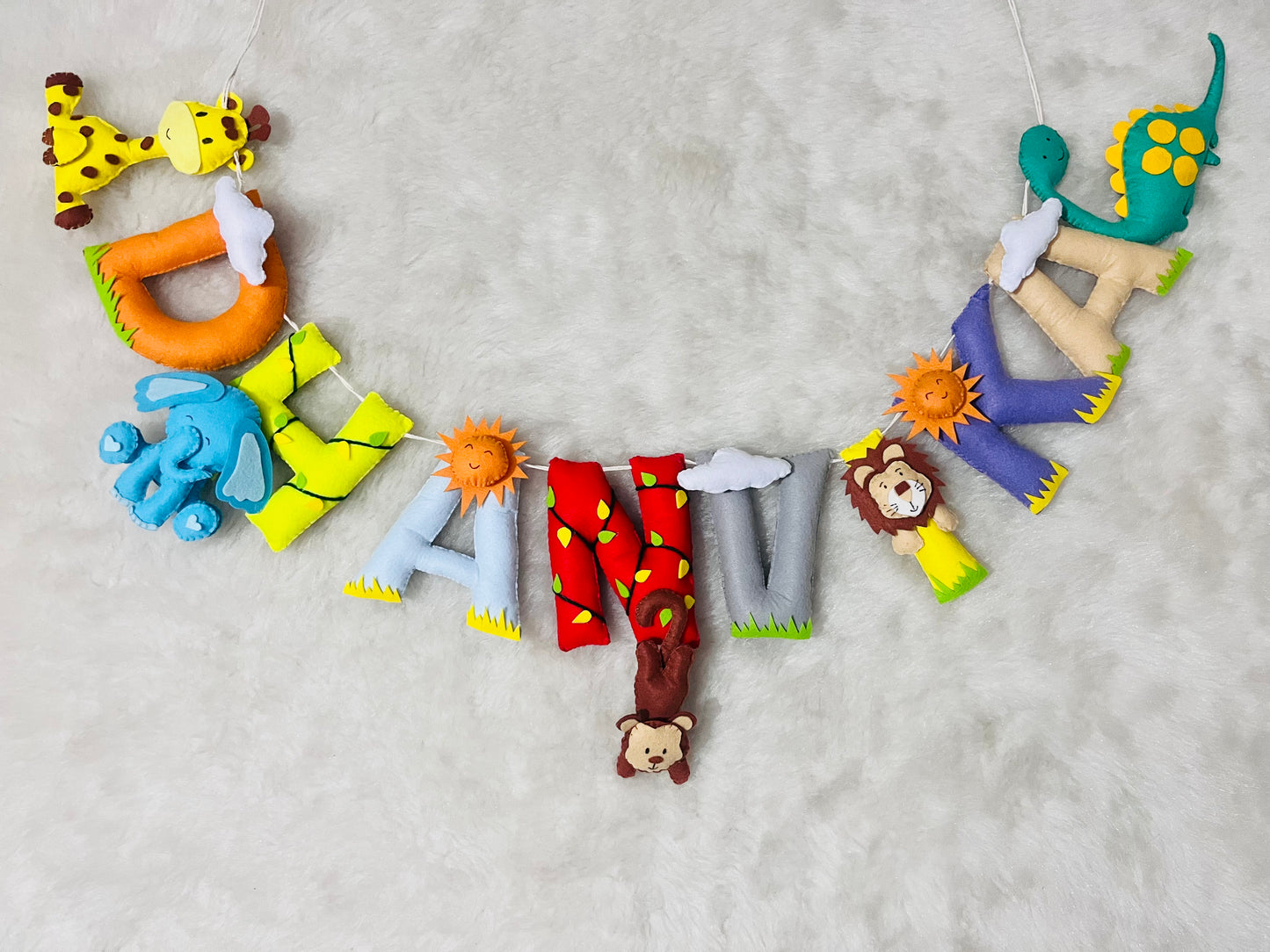 Animal Safari Theme Name Bunting
