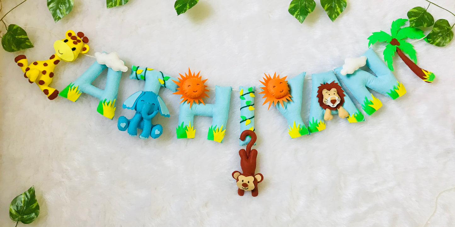 Jungle Theme Name Bunting