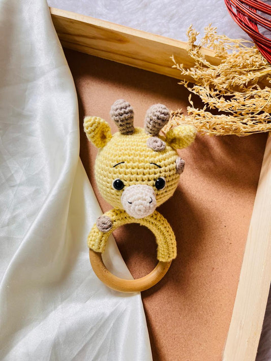 Crochet Teether Baby Giraffe